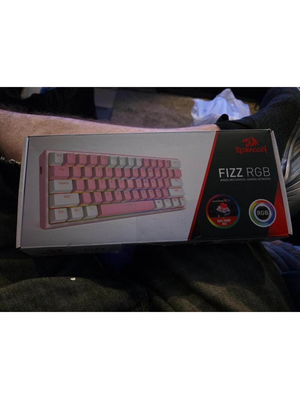 Red Dragon FIZZ K617 60% White & Pink Mechanical Gaming Keyboard